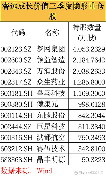 睿远基金赵枫隐形重仓股浮出水面，三年持有首次买入阿里巴巴、中国平安